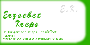 erzsebet kreps business card